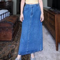 Kim Rogers Vintage Denim Maxi Skirt 8