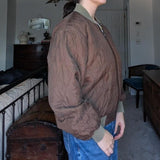 Vintage 100% Silk Quilted Bomber Jacket