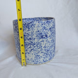 Vintage Blue and White Splatterware Stoneware Pot