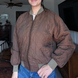 Vintage 100% Silk Quilted Bomber Jacket