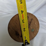 Vintage Artist Signed Turned Wood Pair of Candlestick Holders