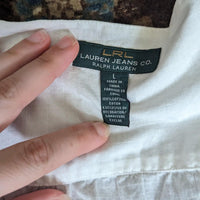 Vintage Lauren Jeans Ralph Lauren White Puff Sleeve Milkmaid Blouse