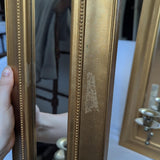 Vintage Pair Gold Tone Hollywood Regency Arched Mirror Wall Sconces