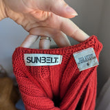 Vintage Rust Red Cotton Knit Sweater Vest