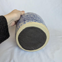 Vintage Blue and White Splatterware Stoneware Pot