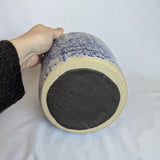 Vintage Blue and White Splatterware Stoneware Pot