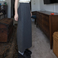 Vintage 100% Wool Grey Maxi Skirt