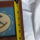 Vintage Artist Signed Rocking Horse Needlepoint Framed Artwork
