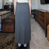 Vintage 100% Wool Grey Maxi Skirt