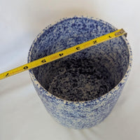 Vintage Blue and White Splatterware Stoneware Pot