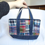 Vintage L.L.Bean Mini Plaid Boat & Tote Bag