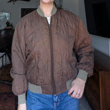 Vintage 100% Silk Quilted Bomber Jacket