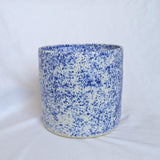 Vintage Blue and White Splatterware Stoneware Pot