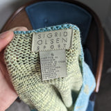 Sigrid Olsen Sport Y2K Vintage Green & Blue Swirl Knit Top