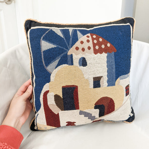 Vintage Modern Color Block Pillow