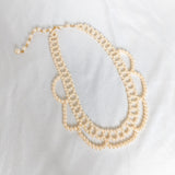 Pearl Scalloped Lace Bib Necklace