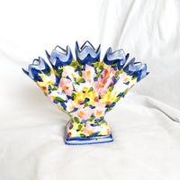 Porcelain Floral Hand Painted 5 Finger Vase