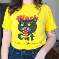 Yellow Black Cat Graphic Tee