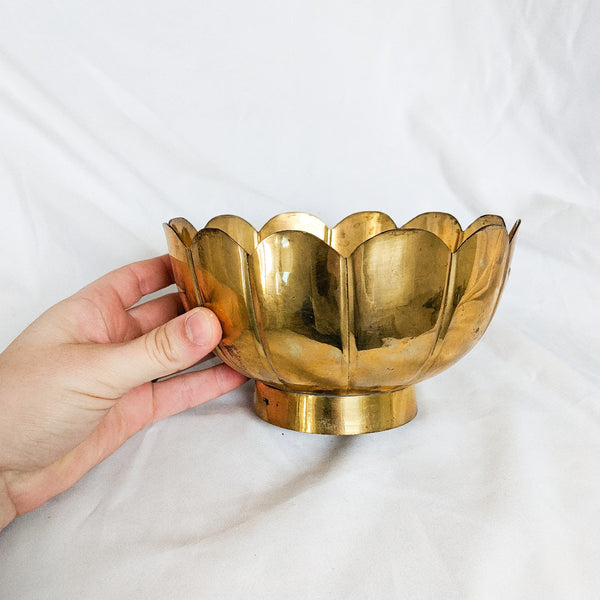 Brass Tulip Pedestal Bowl