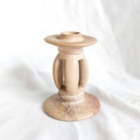 Pink + Tan Soapstone Spiral Candlestick Holder