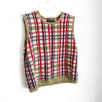 Plaid Knit Sweater Vest