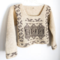 Hand Knit Nepal Cropped Sweater