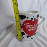 There's a Spot In My Heart For You Cow Print Heart Handle Mug