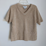 Neutral Chenille Short Sleeve Blouse