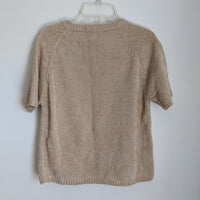 Neutral Chenille Short Sleeve Blouse