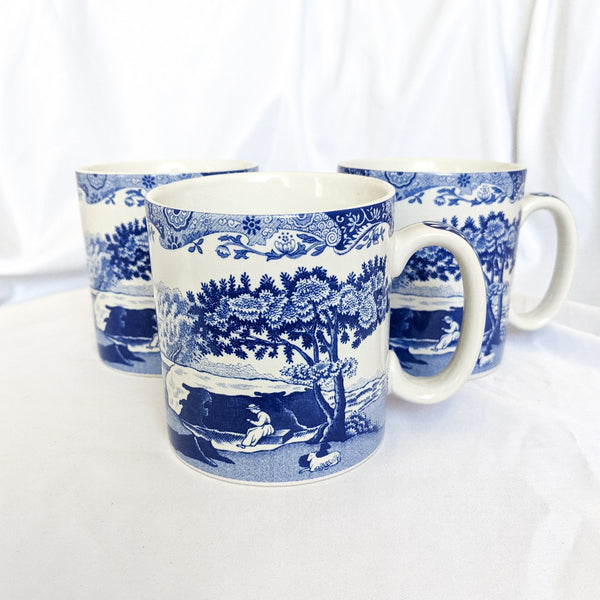 Set of 3 Spode Blue Italian Mugs