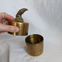 Brass Eagle Figurine Lidded Cannister