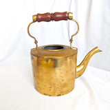 Brass Wooden Handle Teapot Decor