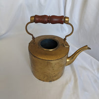 Brass Wooden Handle Teapot Decor