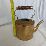 Brass Wooden Handle Teapot Decor