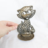 Antique Plated Silver Cat Earring Jewelry Organizer