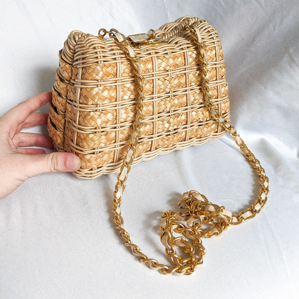 Wicker Basket Crossbody Purse