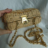 Wicker Basket Crossbody Purse