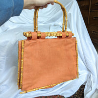 Peach Bamboo Structured Purse