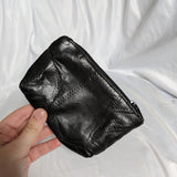 Black Stitched Patchwork Coin Purse