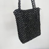 Black Wooden Beaded Purse