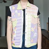 Susan Bristol Knit Embroidered Pastel Sweater Vest