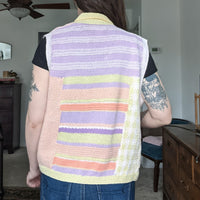 Susan Bristol Knit Embroidered Pastel Sweater Vest