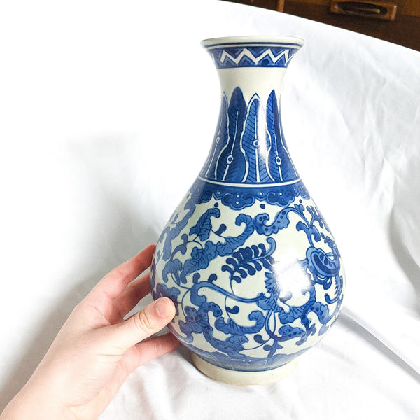 Blue + White Chinese Urn Vase