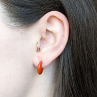 Enamel Rust Hoop Earrings