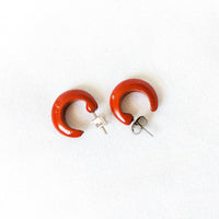 Enamel Rust Hoop Earrings