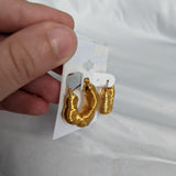 Gold Tone Wire Wrap Hoop Earrings