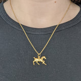 Gold Tone Horse Charm Necklace