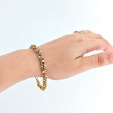 Gold Tone Chain Pearl Bracelet