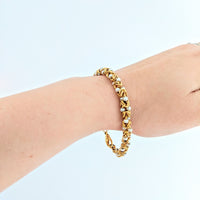 Gold Tone Chain Pearl Bracelet