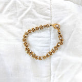 Gold Tone Chain Pearl Bracelet